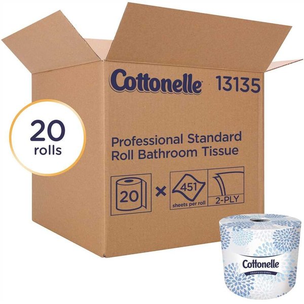 Cottonelle 2-Ply White Bulk Toilet Paper Standard Toilet Paper Rolls , 451-Sheets/Roll, 20PK 13135